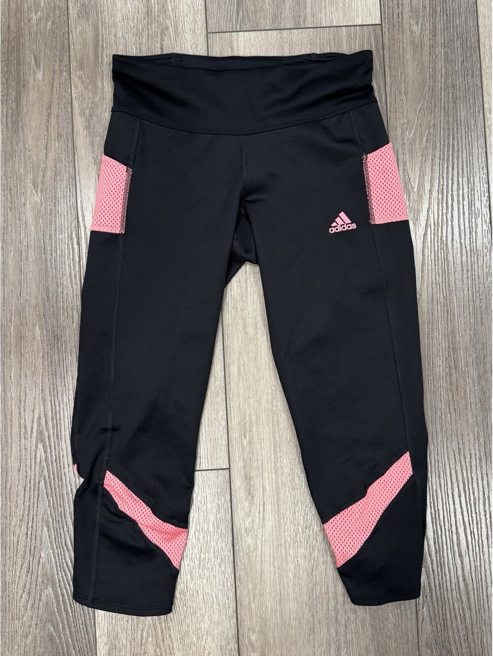 Adidas Women's Size Small Yoga Pant Leggings Black/ Hazy Rose Aeroready Cropped